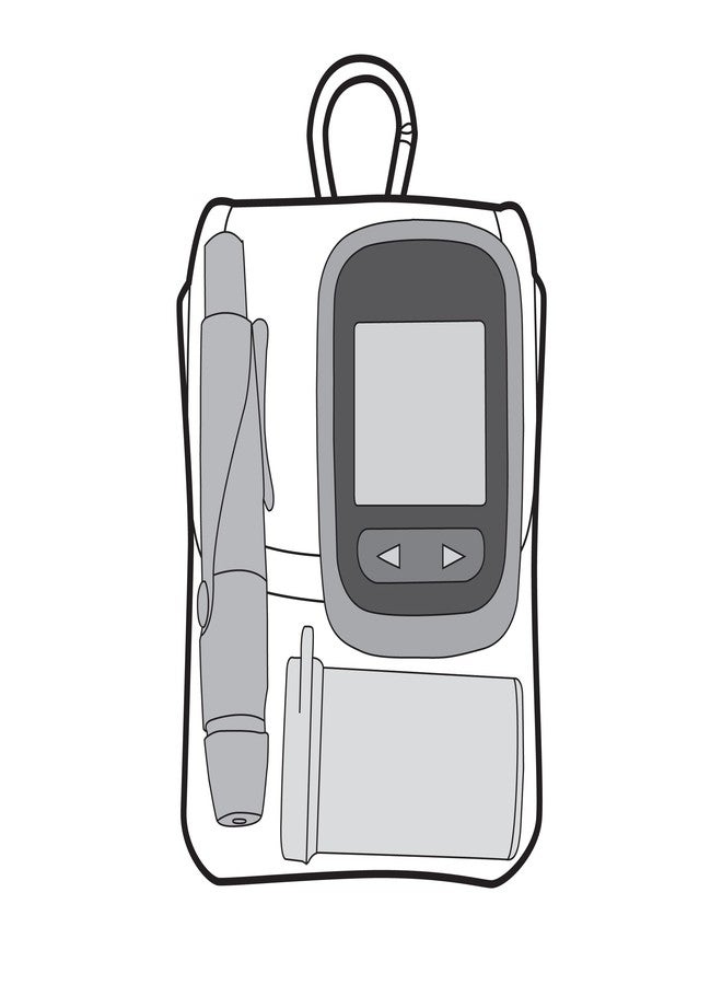 USA Gear Glucose Monitor Case Fits One Touch Verio Meter, Accu-Chek Guid, Metene TD-4116, Lancets, Blood Sugar Test Strips - Blood Sugar Glucometer Pouch with Belt Loop, Carabiner (Pouch Only) - Image 3